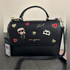 Karl Lagerfeld Crossbody Womens Small
Flap Leather Reina IKONS Shoulder Bag